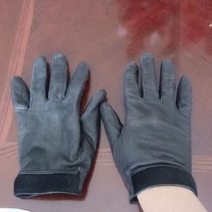 Vintage Fur Trim Leather Gloves